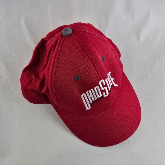 Ohio State Buckeyes Hat Mens One Size Red Adjustable Cap Embroidered OSU Cotton - Picture 3 of 11